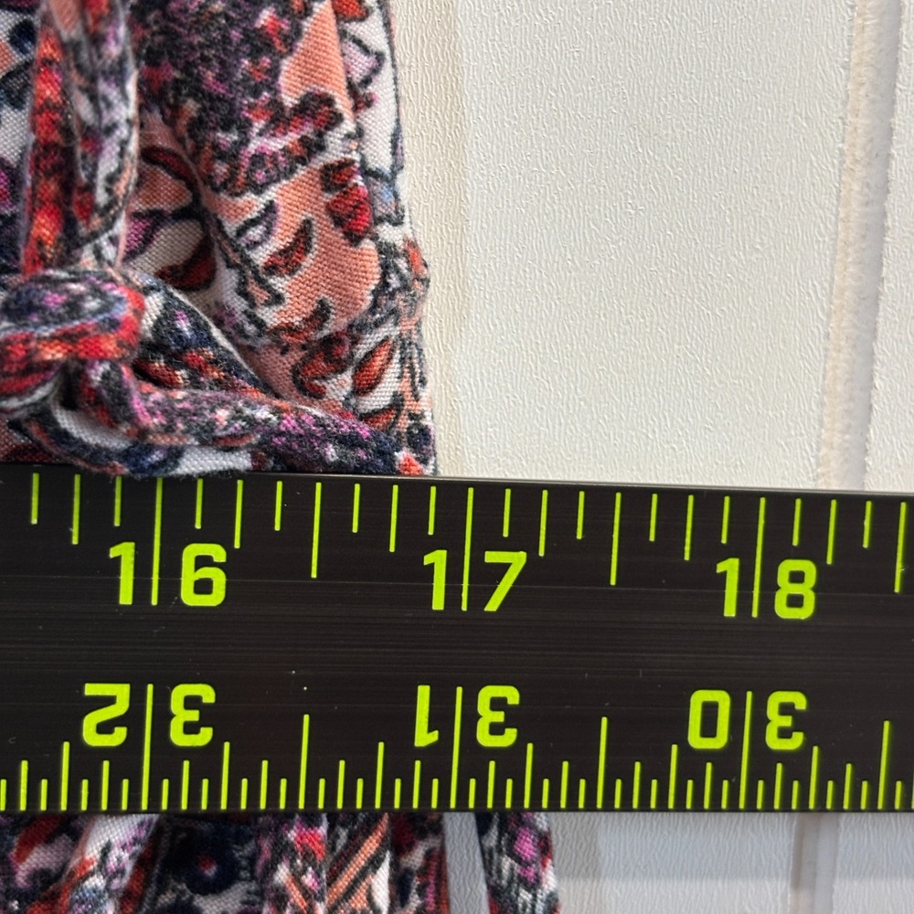 Bobbie Brooks Womens Boho Faux Wrap Midi Dress Size L Paisley Floral Cottage - Picture 5 of 9